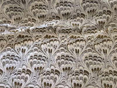 RUBELLI Pavone marbling jacquard tabacco viscose lampas peacock new 1 yard