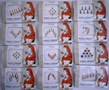 12 Pack Bollywood Head Bindi Tattoo in Assorted colors & designs Stick On Reuse
