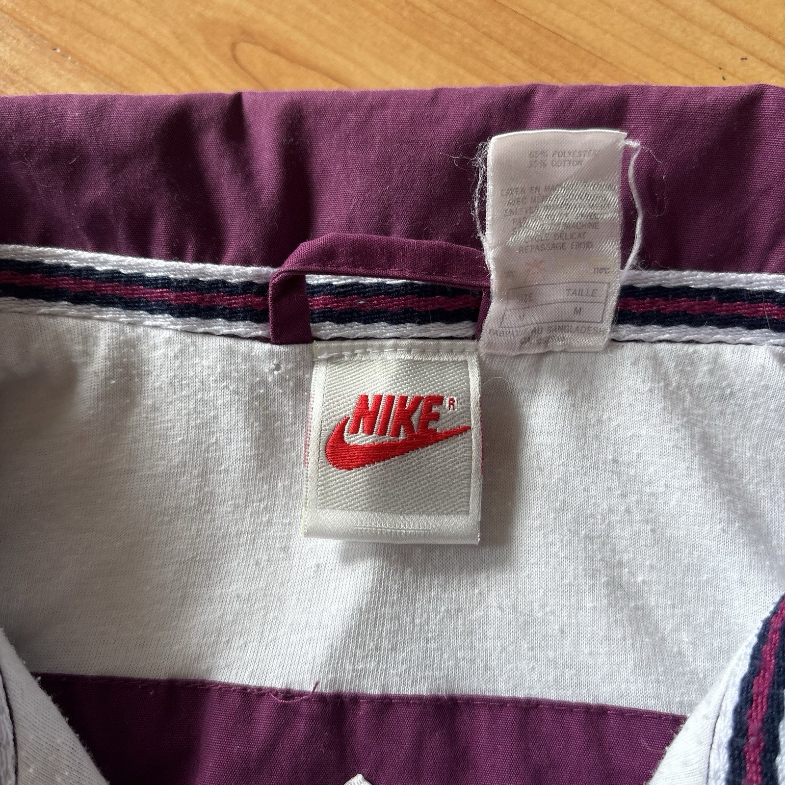 Rare VTG NIKE Supreme Court Spell Out Swoosh Striped Full Zip Jacket 80s Size M! thumbnail 5