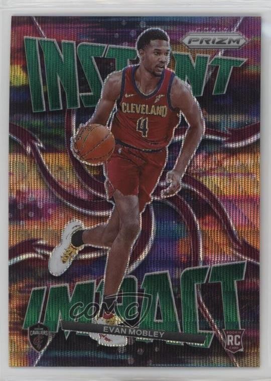 2021-22 Panini Prizm Instant Impact Green Wave Evan Mobley #10 Rookie RC 0u2j