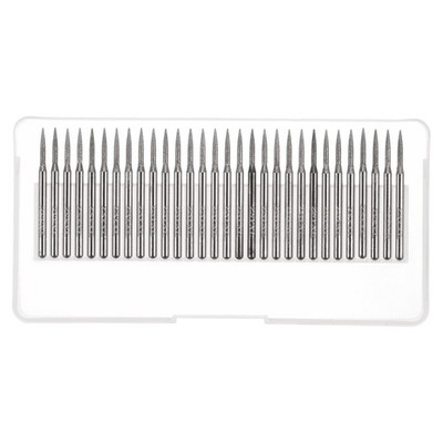 30pcs Diamond Grinding Carving Bits 2mm Tapered Shape Head Mounted Point