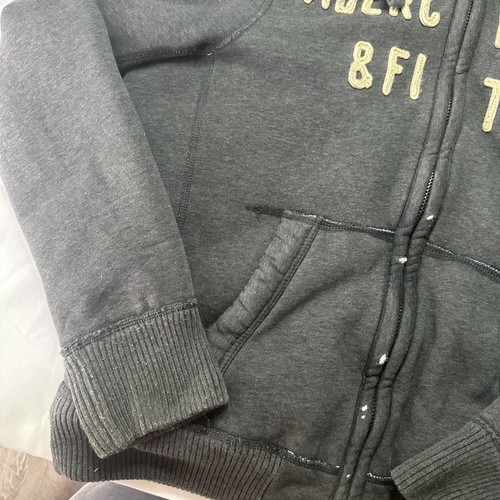 Vintage Abercrombie Fitch Wolf Kiefer Jacke schwerer Fell Hoodie Herren Large distressed - Bild 5 von 19