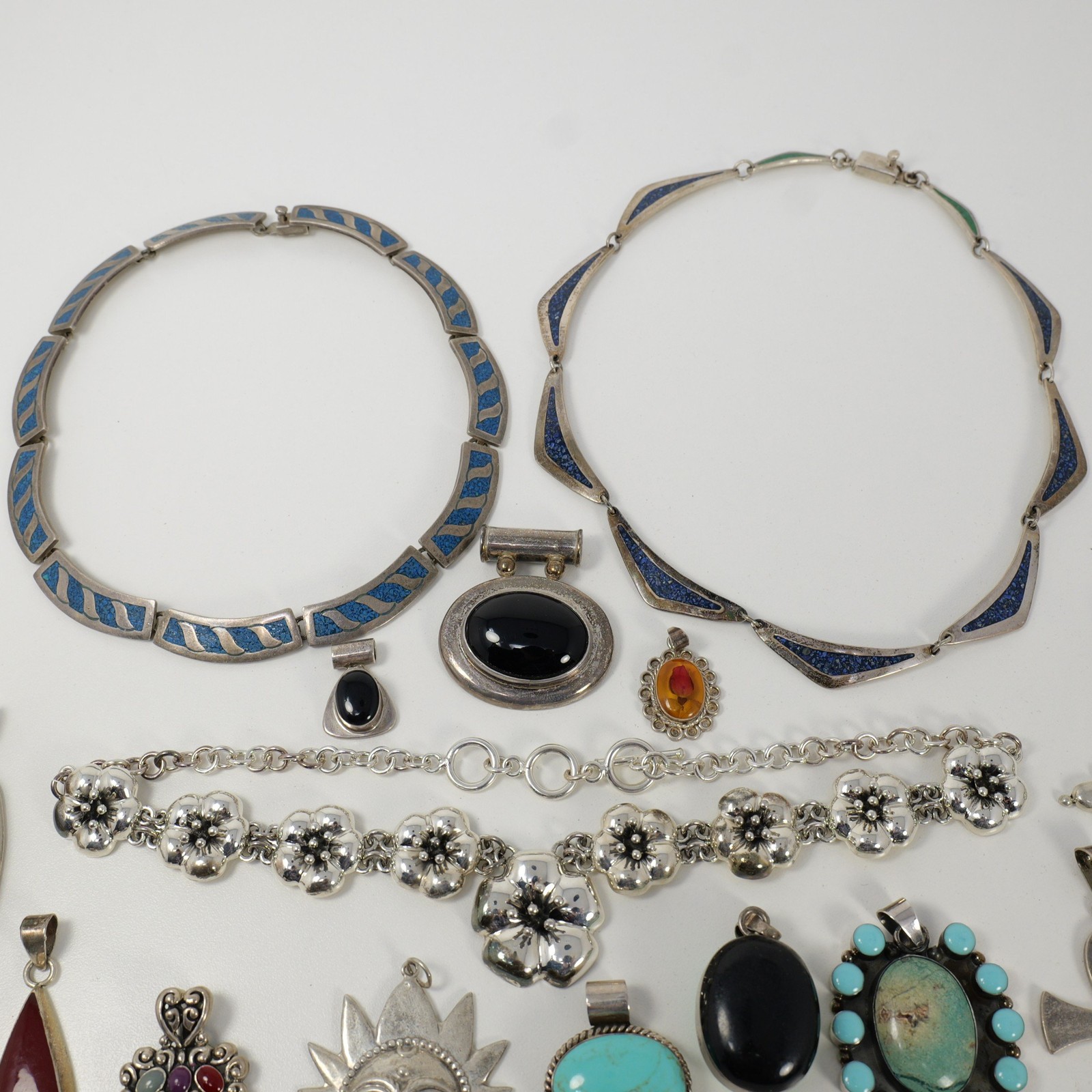 16pc Assorted Mexico Sterling Silver Pendants (13… - image 2