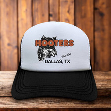 Hooters Dallas Texas West End Mens Trucker Hat Black Chicken Wings Snapback