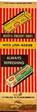 Beech-Nut Spearmint Gum Vintage Matchbook Cover Candy Advertising