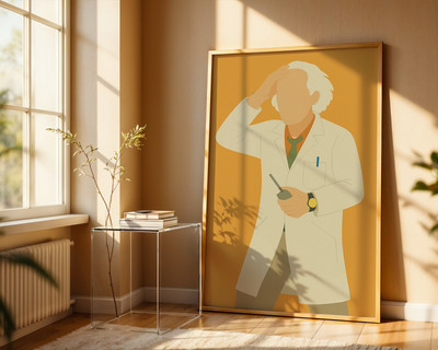Doc Brown - Back to the Future - Christopher Lloyd Poster | Clean Modern TV Prin