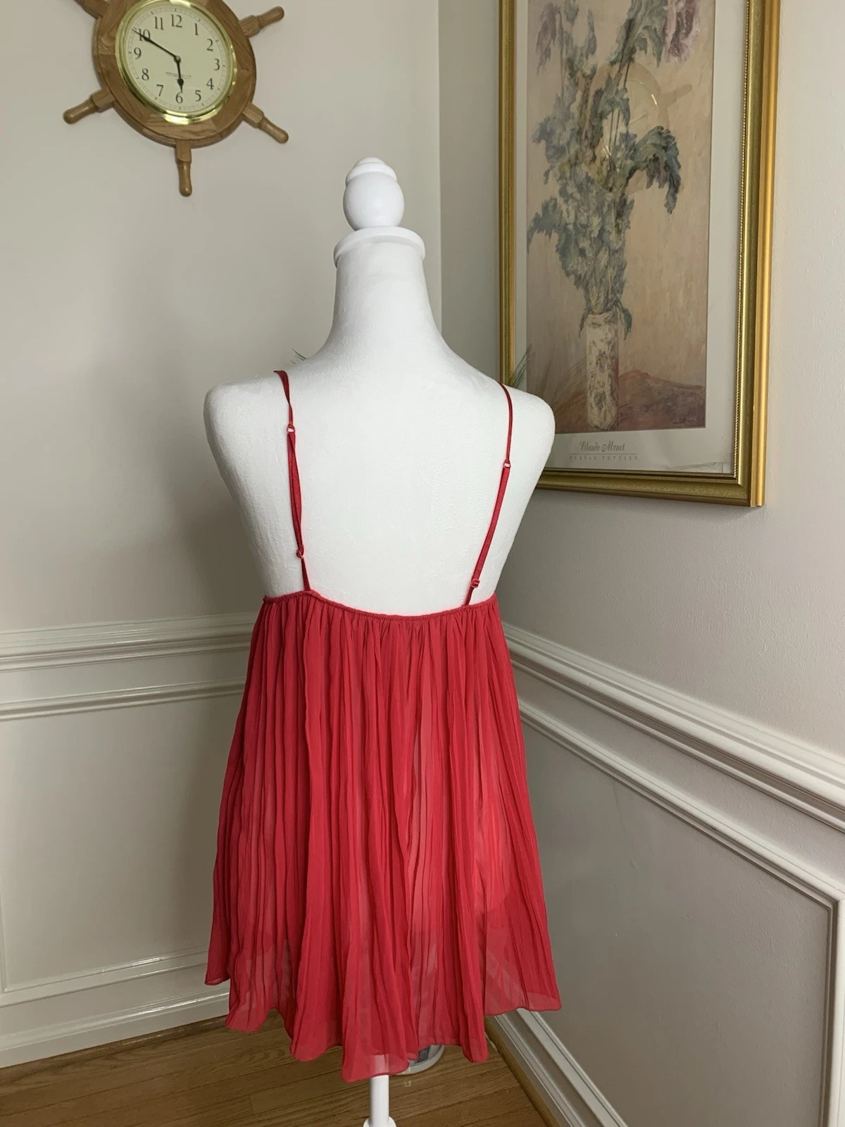 UNDERCOVER Victoria's Secret Babydoll Trasparente Mini Abito Rosa Slip Raso Fiocco Pizzo Busto Tg S.