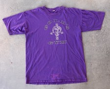 Vintage Golds Gym Shirt XL Purple 80s 90s Weightlifting Bro Fit Gold s FLAWS