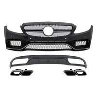 FrontstoßStange & Diffusor Tipps Chrom FüR Mercedes C W205 S205 14-18 C63 Look