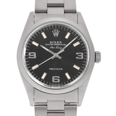 ROLEX Air king 14000 blue 369 White Bar Color Change W Number second hand mens