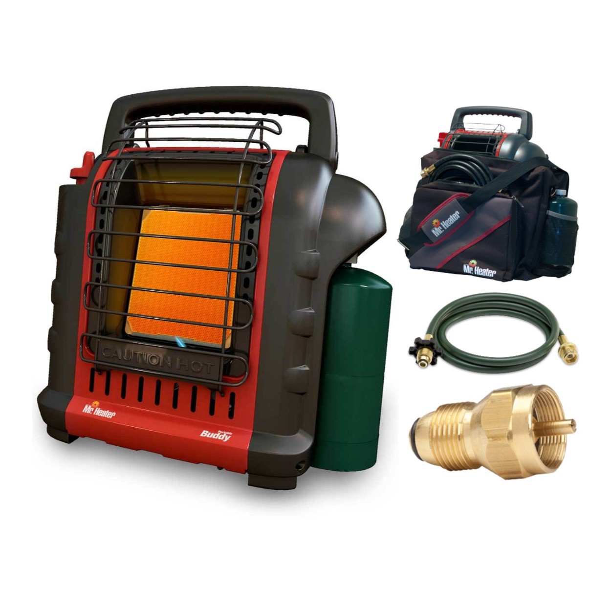Mh9x 4-9k Btu Buddy Heater Travel Bag 10ft Hose Bundle
