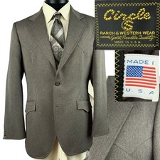 Vintage Circle S Blazer Heather Brown 40R Made in USA Western Style