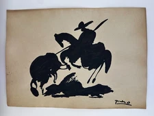 Pablo Picasso COA Art Painting Original Drawing Vintage Paper Signed