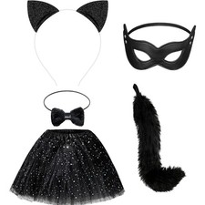 Black Cat Kitty 5 Piece Costume Women s Size O/S Regular Halloween Cosplay