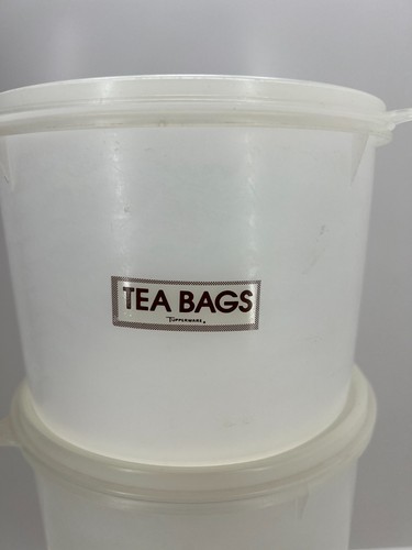 Vintage white opaque container bundle coconut icing sugar tea bags - Picture 2 of 17