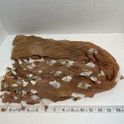 Vintage ARTISAN Made Kanoko SHIBORI SCARF Dyed, Tan And Cream