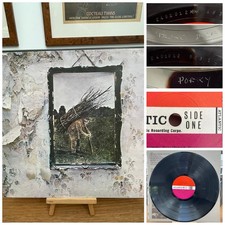 LED ZEPPELIN IV Version 1 UK 1st Pressing 1971 LP Atlantic Plum Feather EX/NM !!