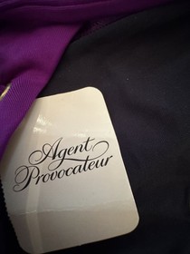 Agent Provocateur Kimmi Bikini Purple 32C/2 Cage Halter NWT