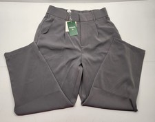Halara High Waisted Wide Leg Work Pants NWT Gray Textured Waffle Pleated Medium