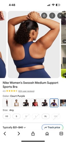 Nike Women's Swoosh Medium-Support Sports Bra, Size XL University Blue/White NWT - Picture 18 of 20