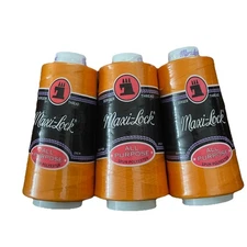 Maxi-Lock Stretch Serger Cone Thread 3000yd Each. Orange/ Papaya  3 PACK. New.