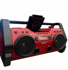 Sony ZS-H10CP Red Boombox CD MP3 Player AM/FM Mega Bass Headphone Jack tested