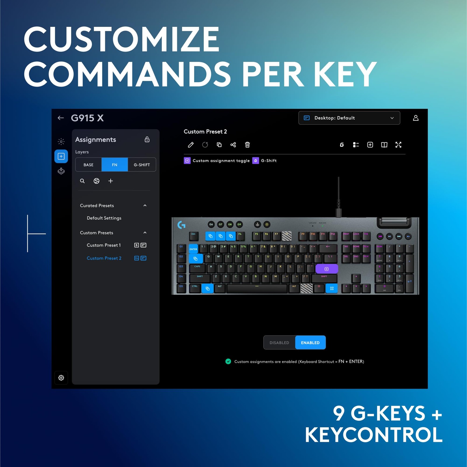 Teclado gaming mecánico Logitech G915 X cableado RGB táctil negro, imagen 4