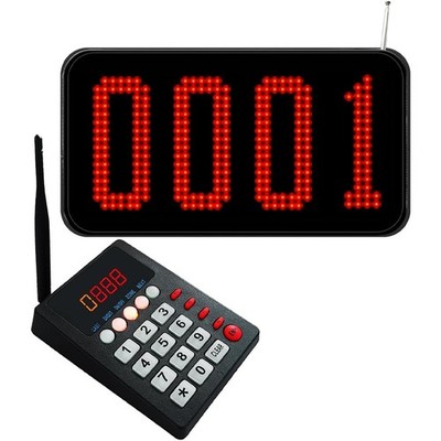 Wireless Queue Calling System 4-Digit Now Serving Numbering Display for Bank