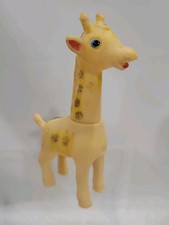 Vintage Squeak Toy Giraffe Rubber Vinyl Animal Figurine Made in Japan Retro