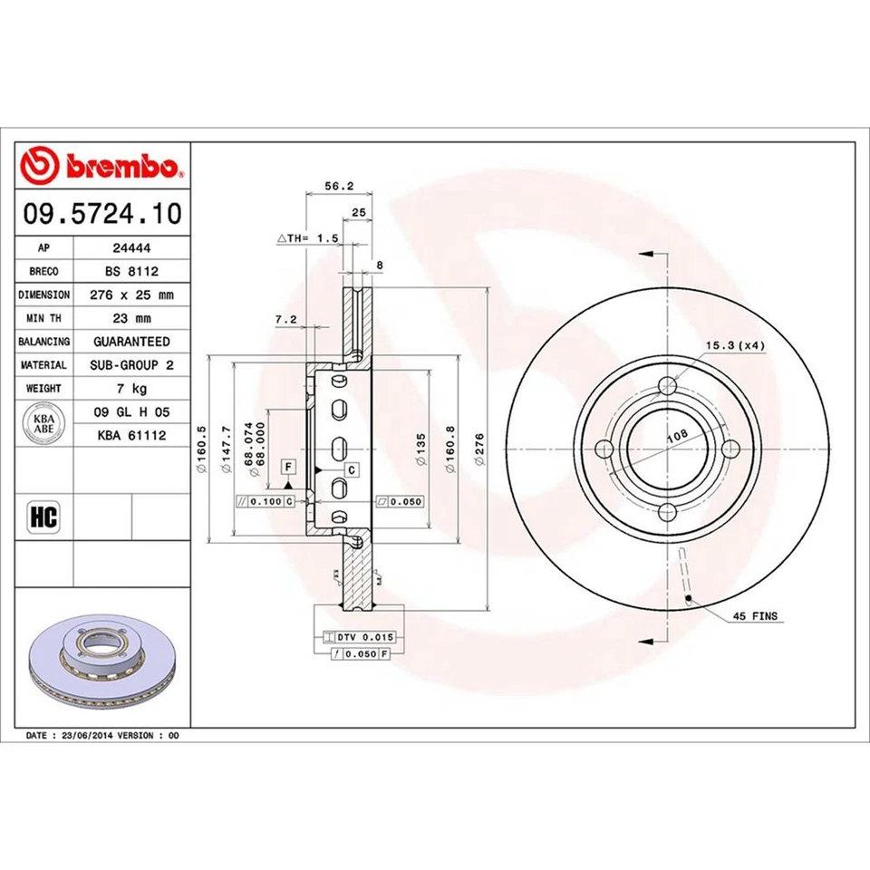 Rotores de freno delanteros Brembo para Audi Coupé Quattro 1990-1991 Foto 4 de 4