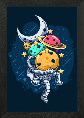 Planeten im Weltraum Gerahmtes Wandbild Poster Leinwanddruck Bild