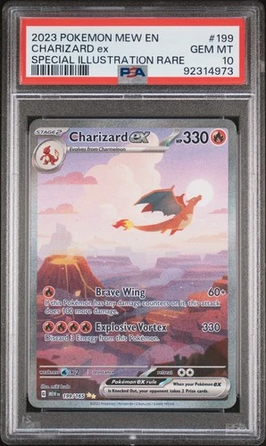 Charizard EX 199/165 PSA 10 SIR 151 Pokemon Card Game *1