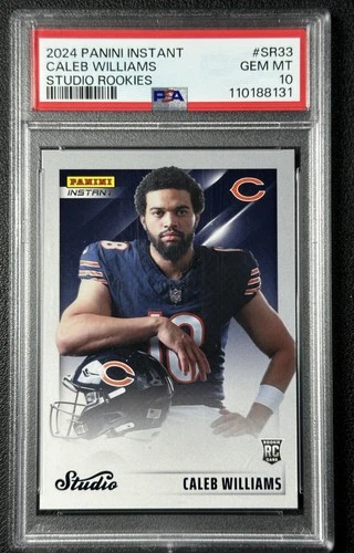 CALEB WILLIAMS PSA 10 2024 PANINI INSTANT NFL STUDIO ROOKIE SR-33 RC BEARS /1672