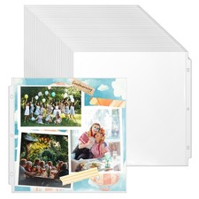 Clear Heavyweight Plastic Scrapbook Page Protectors 12x12 Inch 100 Pack Set