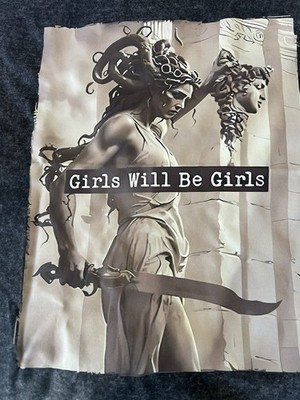Adult T-shirt Short Sleeve, Black Size Small. Medusa  Girls Will Be Girls  