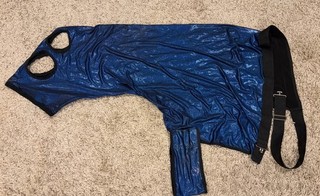 Horse Slinky Hood Blue Metallic Stretchy