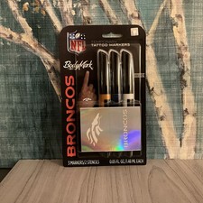 BIC BodyMark Temporary Tattoo Art Markers NFL Broncos Skin Safe 3 Markers