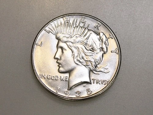 1935 $1 PEACE SILVER ONE DOLLAR GEM BU