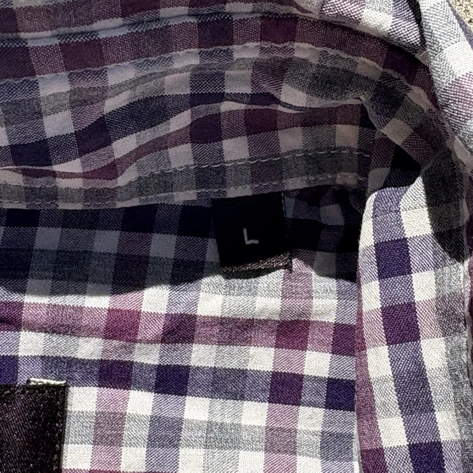 Camisa con botones a cuadros Canali verde púrpura talla L RARA VINTAGE Foto 3 de 4