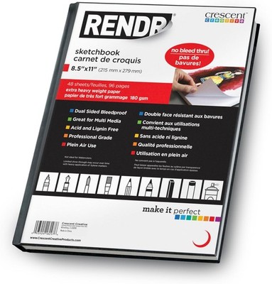 Hardbound Sketchbook 8.5x11 Bleed Proof Paper for Alcohol Markers Copic and Ink