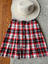 Vintage Mod Skirt 1960s Plaid Pleated Mini Bobby Brooks Retro READ