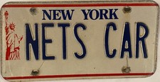 New York vanity NET NETS CAR license plate Brooklyn NBA Basketball Long Island