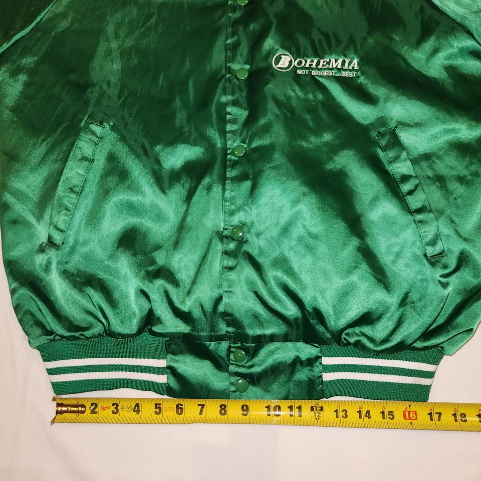 Куртка мужская Hartwell зеленая атласная университетская 2XL Bohemia не самая большая... лучшая - Изображение 2 из 4