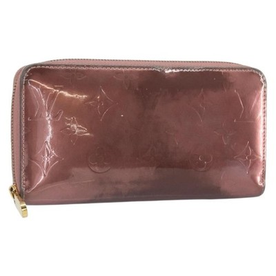 LOUIS VUITTON Monogram Vernis Zippy Wallet Rose Pearl M69796 LV Auth BA9857