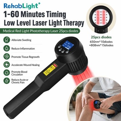 Rechargeable 8W Cold Laser System 650nm 808nm for Back Shoulder Knee Pain Relief