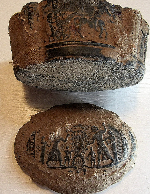 ANCIENT EGYPTIAN ANTIQUITIES STONE PHARAONIC JEWELRY BOX WITH GOD FIGURES LUXOR