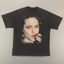 Angelina Jolie T Shirt Big Face Sz M Grace Court Co Strawberry Bite Streetwear
