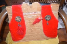 Vintage Childrens cowboy vest Felt front faux leather back