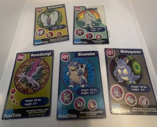 1999 Pokemon PokeTrivia Mewtwo Strikes Back Mixed Movie Card Lot Of 5 Vintage