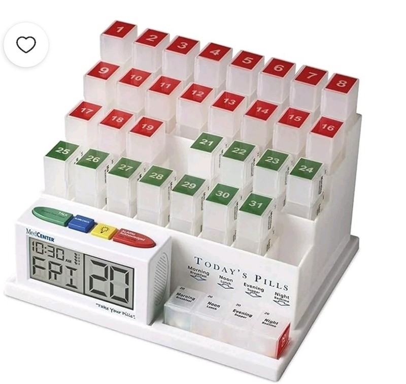 Medcenter 31 Day Monthly Pill Organizer With a Talking Alarm